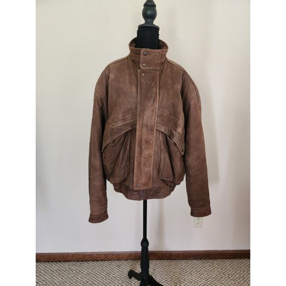 Urban Equipment Vintage Men's Large Leather Suede Aviator Jacket - Picture 2 of 11